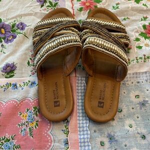 White Mountain Brown Sandals Boho-Chic Design